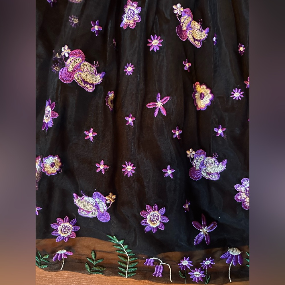 Disney Black and Purple Floral Minnie Mouse Dress - Picture 3 of 12